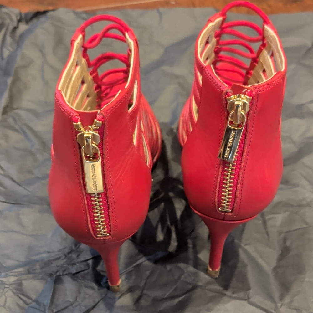 Michael Kors Red Strappy Heels - Picture 6 of 8
